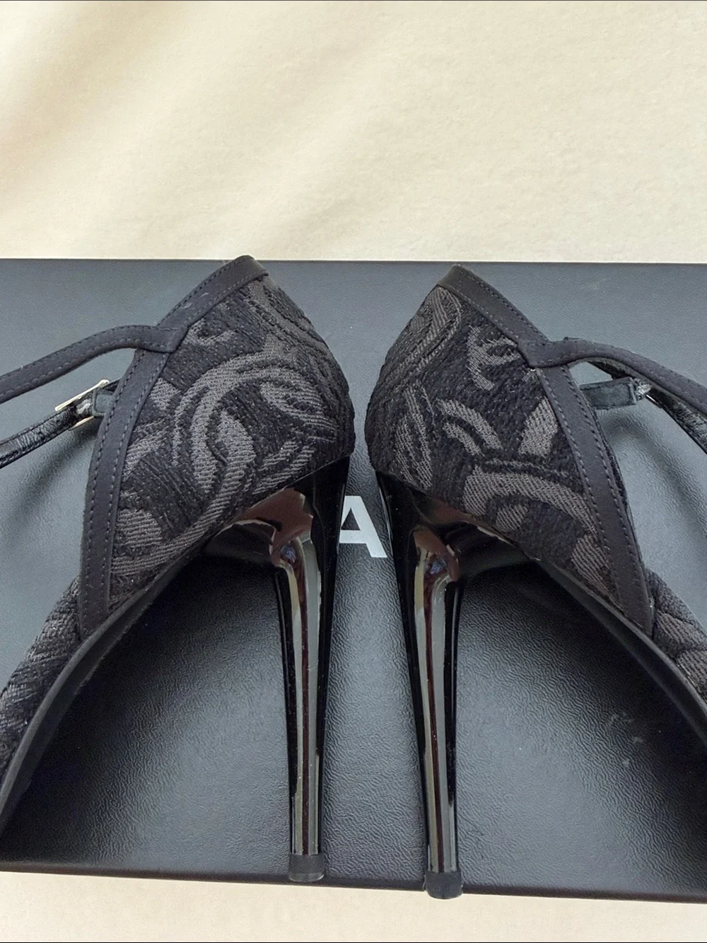 CHANEL Black Camellia Heel